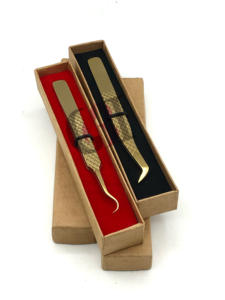 Haute Qualité Russe Volume Or Plasma Double Courbe Diamant Grip En Acier Inoxydable Extension De Cils Pince À Épiler Instruments De Beauté - Product Image 6