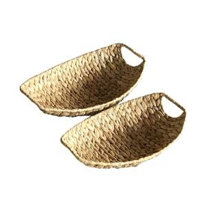 Lot de 2 plateaux de service décoratifs en jacinthe d'eau Fournisseur du Vietnam Plateau alimentaire en gros Meilleur design - Product Image 3