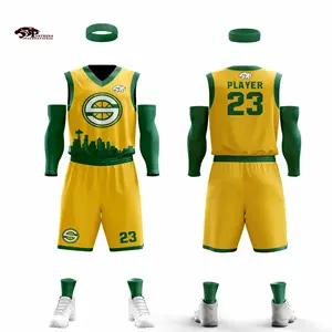 Basketball Uniform und Jersey gelbe Farbe bequeme Premium-Qualität