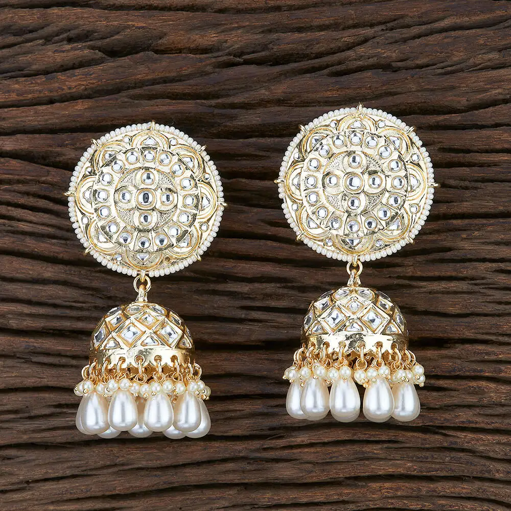 Indo Western Jhumkis With Gold Plated 104799 Wholesale Jewels From Kanhai Jewels in best Price