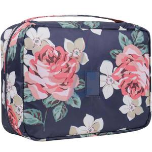 Waterproof Hanging Travel <b>Toiletry</b> <b>Bag</b> Large Capacity Cosmetic Organizer for <b>Women</b> Girls Zipper Closure Made of Leather Cotton - Product Image 1