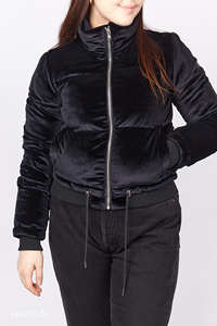 Velour-chaquetas acolchadas de algodón para mujer, chaqueta Bomber brillante de manga larga, abrigos cálidos de invierno, abrigo elegante con Logos OEM - Product Image 2